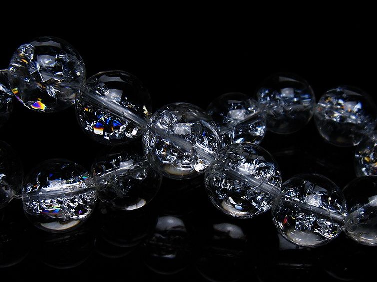 アイリスクォーツ 虹入り レインボークラック水晶 ブレスレット 14mm [T502-8997] 2枚目