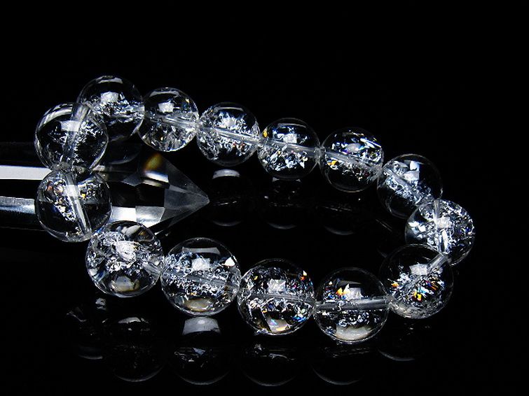 アイリスクォーツ 虹入り レインボークラック水晶 ブレスレット 16mm [T502-9001] 1枚目