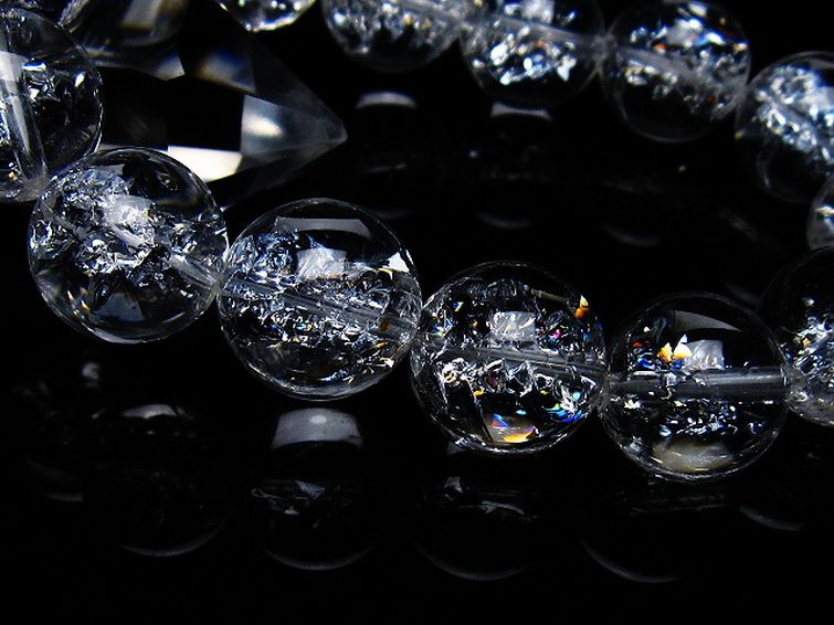 アイリスクォーツ 虹入り レインボークラック水晶 ブレスレット 16mm [T502-9001] 3枚目