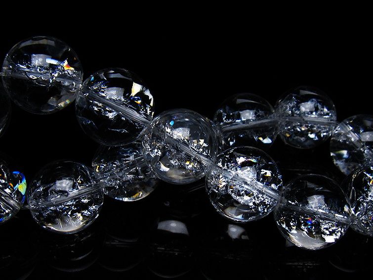 アイリスクォーツ 虹入り レインボークラック水晶 ブレスレット 17mm [T502-9003] 2枚目