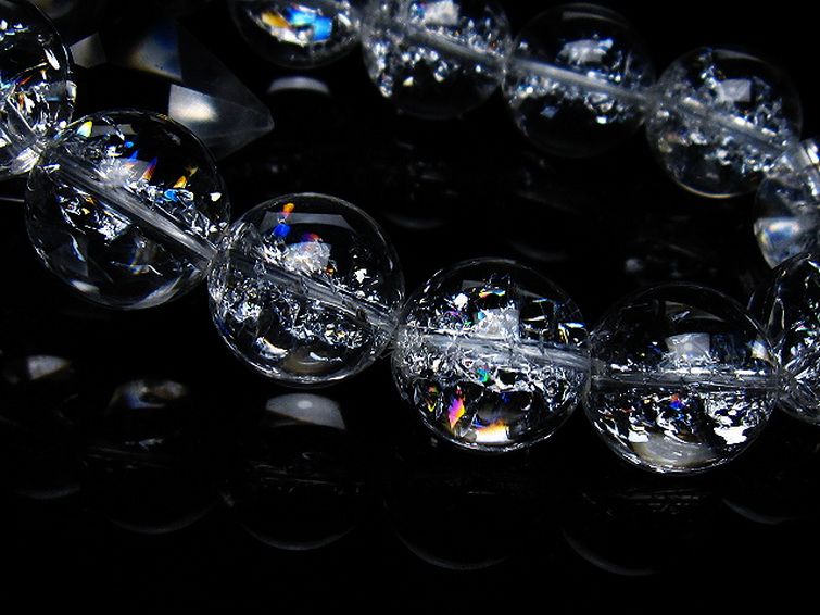 アイリスクォーツ 虹入り レインボークラック水晶 ブレスレット 17mm [T502-9003] 3枚目