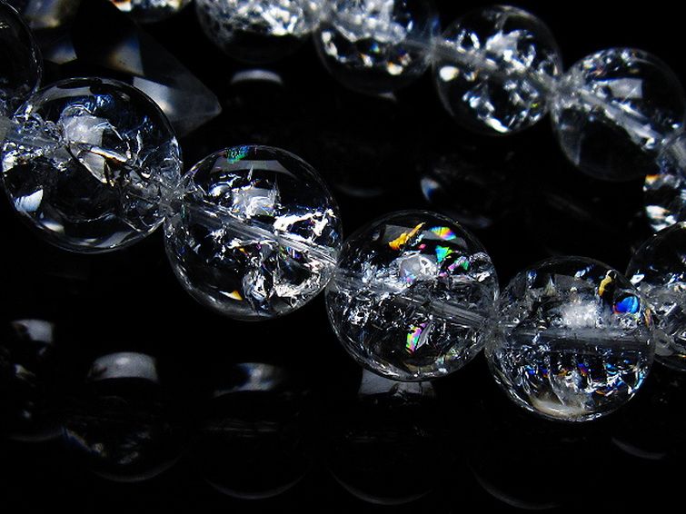 アイリスクォーツ 虹入り レインボークラック水晶 ブレスレット 17mm [T502-9006] 3枚目