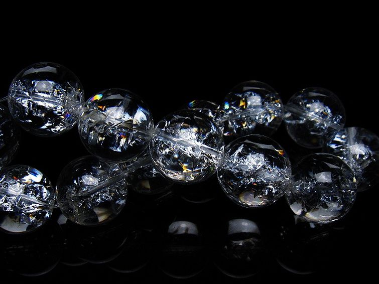 アイリスクォーツ 虹入り レインボークラック水晶 ブレスレット 18mm [T502-9007] 2枚目