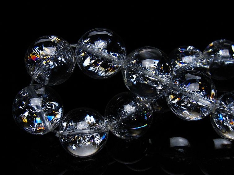 アイリスクォーツ 虹入り レインボークラック水晶 ブレスレット 17mm [T502-9016] 2枚目