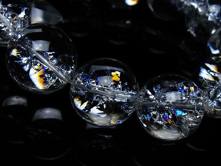 アイリスクォーツ 虹入り レインボークラック水晶 ブレスレット 17mm [T502-9016] 3枚目