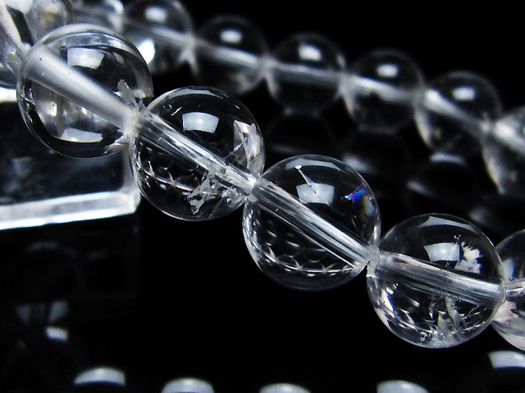 アイリスクォーツ 虹入り レインボー水晶 ブレスレット 12mm [T506-2631] 3枚目