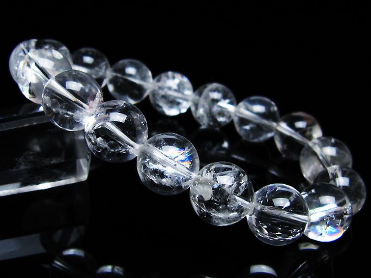 アイリスクォーツ 虹入り レインボー水晶 ブレスレット 12mm [T506-2686] 1枚目