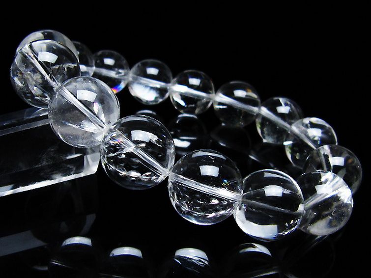 アイリスクォーツ 虹入り レインボー水晶 ブレスレット 13mm [T506-2692] 1枚目