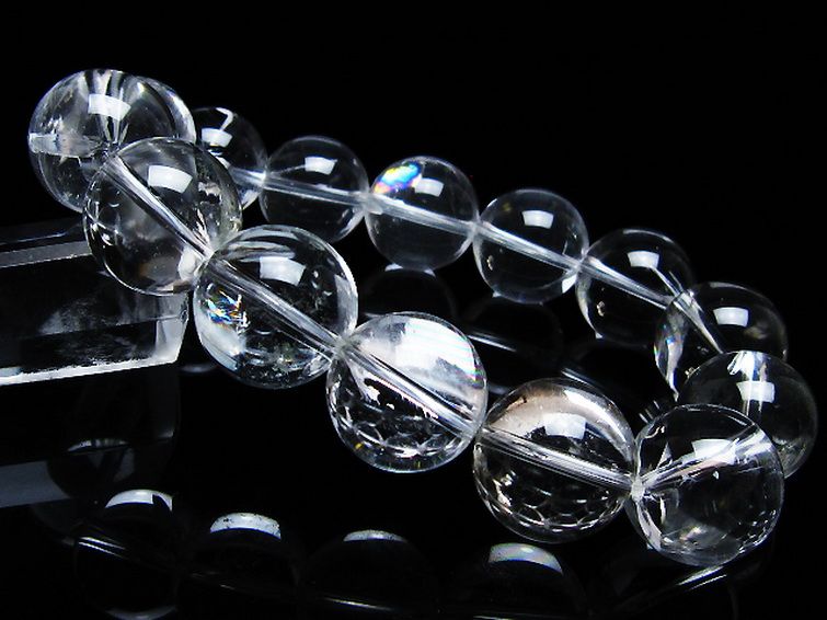 アイリスクォーツ 虹入り レインボー水晶 ブレスレット 17mm [T506-2694] 1枚目