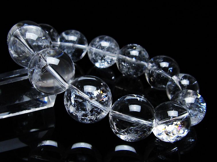 アイリスクォーツ 虹入り レインボー水晶 ブレスレット 16mm [T506-2695] 1枚目