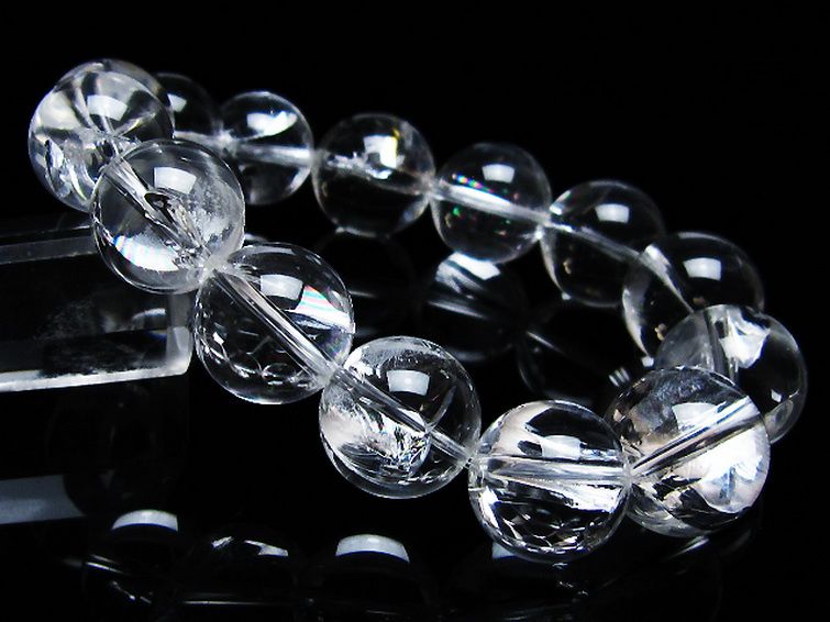 アイリスクォーツ 虹入り レインボー水晶 ブレスレット 16mm [T506-2697] 1枚目