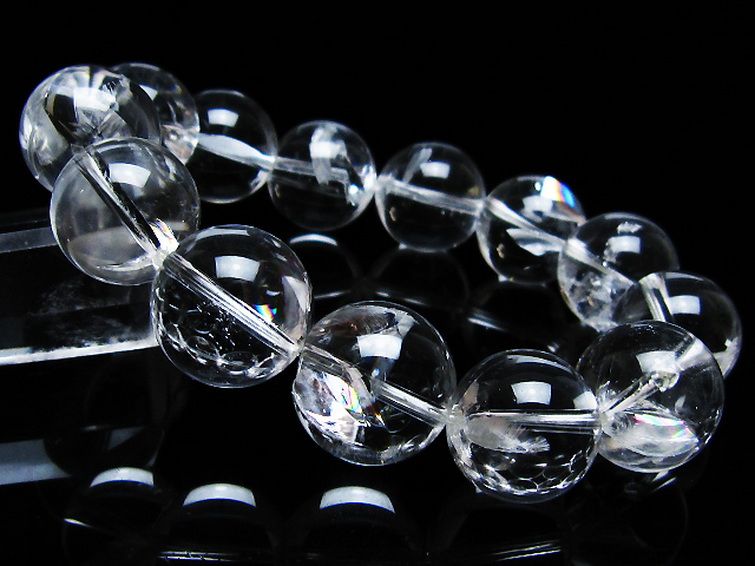 アイリスクォーツ 虹入り レインボー水晶 ブレスレット 17mm [T506-2698] 1枚目