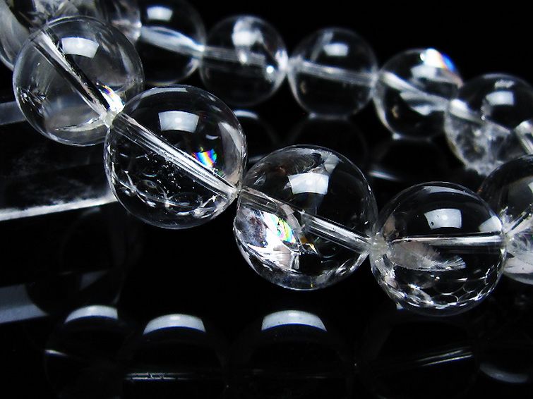 アイリスクォーツ 虹入り レインボー水晶 ブレスレット 17mm [T506-2698] 3枚目