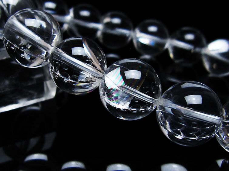 アイリスクォーツ 虹入り レインボー水晶 ブレスレット 14mm [t506-2700]