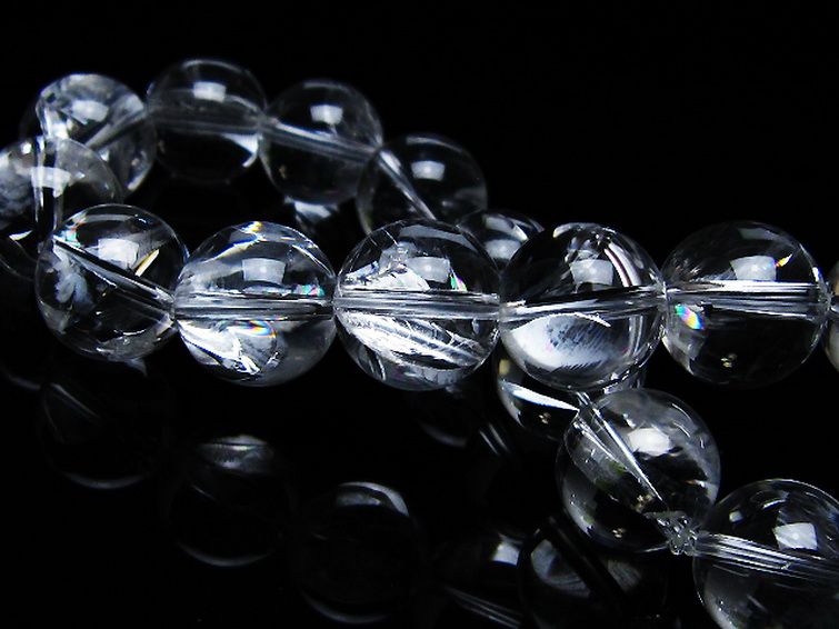 アイリスクォーツ 虹入り レインボー水晶 ブレスレット 12mm [T506-2738] 2枚目