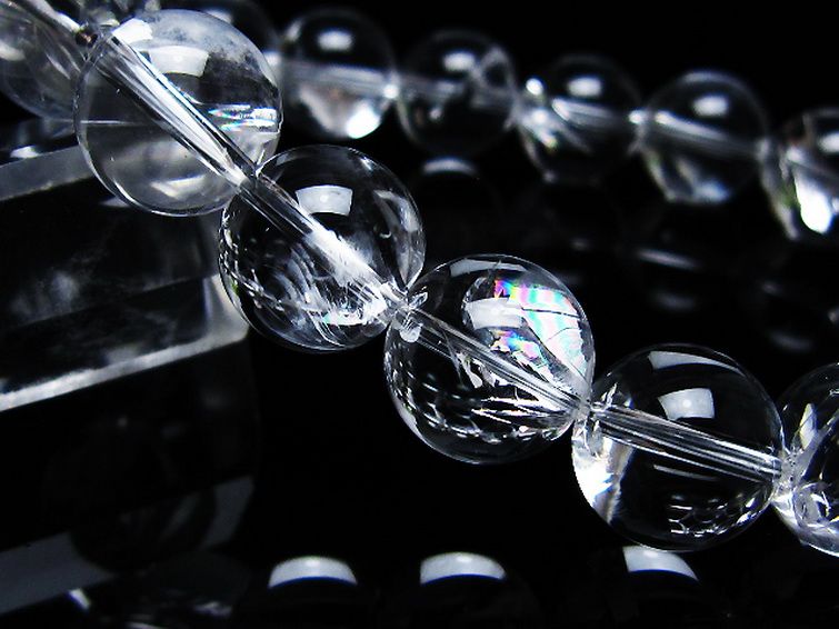 アイリスクォーツ 虹入り レインボー水晶 ブレスレット 12mm [t506-2746]