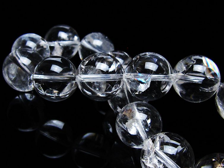 アイリスクォーツ 虹入り レインボー水晶 ブレスレット 16mm [T506-2833] 2枚目