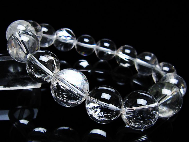 アイリスクォーツ 虹入り レインボー水晶 ブレスレット 14mm [T506-2836] 1枚目