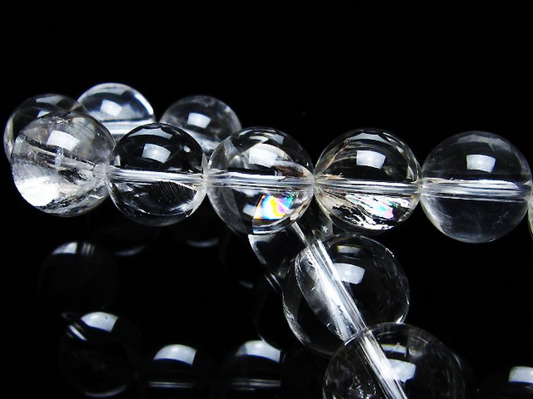 アイリスクォーツ 虹入り レインボー水晶 ブレスレット 14mm [T506-2836] 2枚目