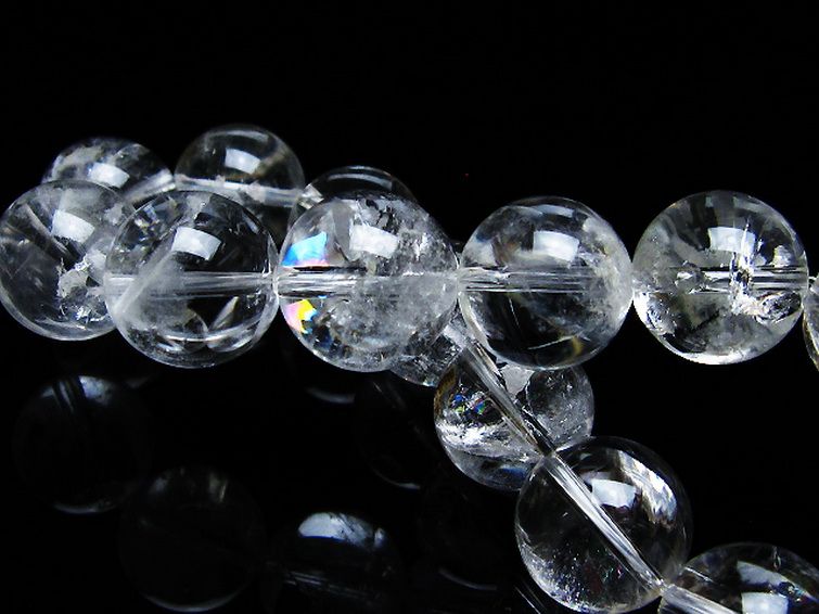 アイリスクォーツ 虹入り レインボー水晶 ブレスレット 14mm [T506-2839] 2枚目