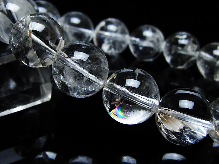 アイリスクォーツ 虹入り レインボー水晶 ブレスレット 14mm [T506-2839] 3枚目