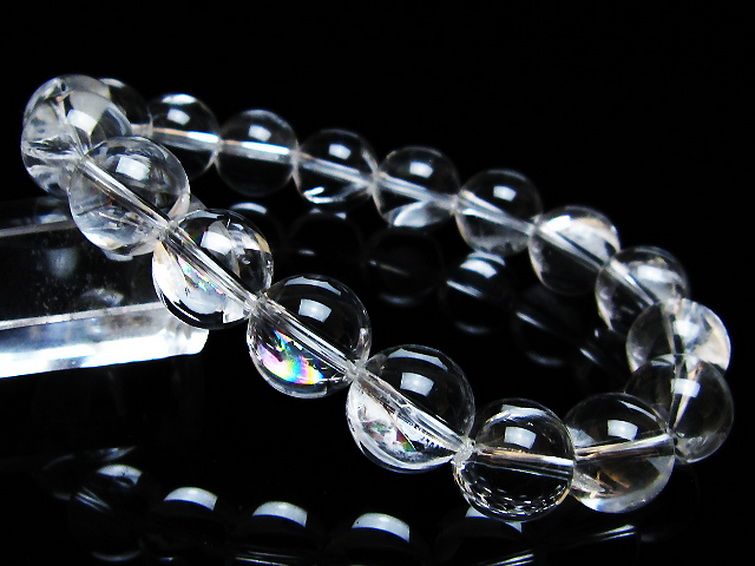 アイリスクォーツ 虹入り レインボー水晶 ブレスレット 12mm [T506-2881] 1枚目