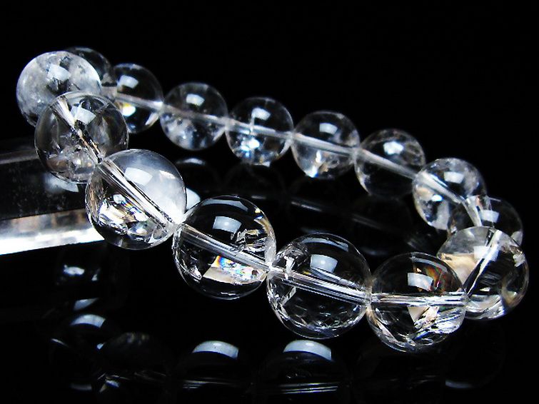 アイリスクォーツ 虹入り レインボー水晶 ブレスレット 13mm [T506-2890] 1枚目