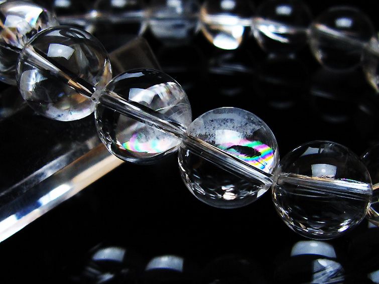 アイリスクォーツ 虹入り レインボー水晶 ブレスレット 12mm [T506-2897] 3枚目