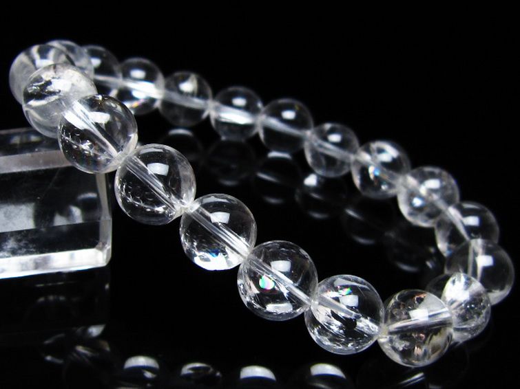 アイリスクォーツ 虹入り レインボー水晶 ブレスレット 10mm [t506-3003] 1枚目