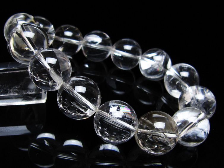 アイリスクォーツ 虹入り レインボー水晶 ブレスレット 17mm [t506-3016] 1枚目