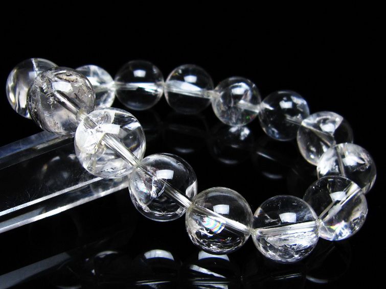 アイリスクォーツ 虹入り レインボー水晶 ブレスレット 14mm [t506-3044] 1枚目