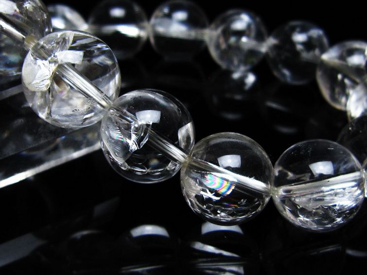 アイリスクォーツ 虹入り レインボー水晶 ブレスレット 14mm [t506-3044] 3枚目