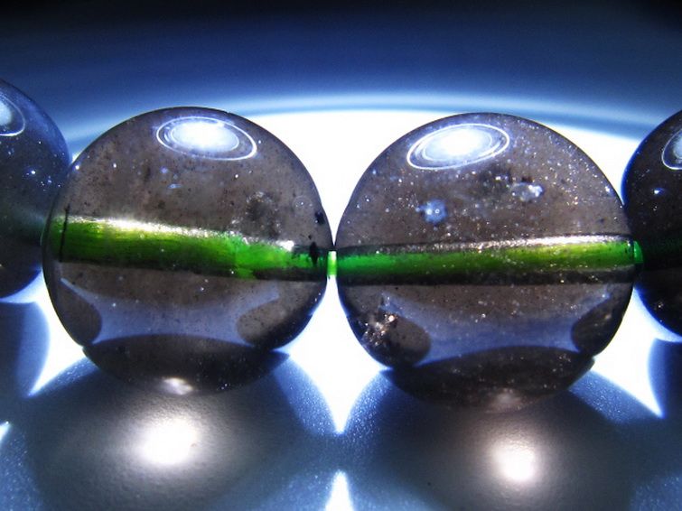 チンターマニストーン アリゾナ州産 天然ガラス ブレスレット （サフォーダイト/シリウス隕石） 14mm [t520-1608] 3枚目