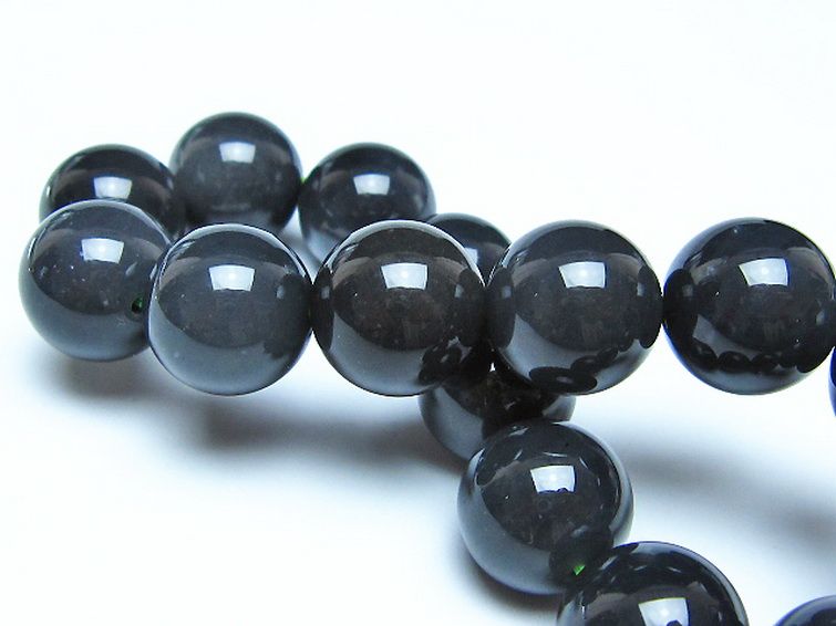 チンターマニストーン アリゾナ州産 天然ガラス ブレスレット （サフォーダイト/シリウス隕石） 14mm [t520-1650] 2枚目