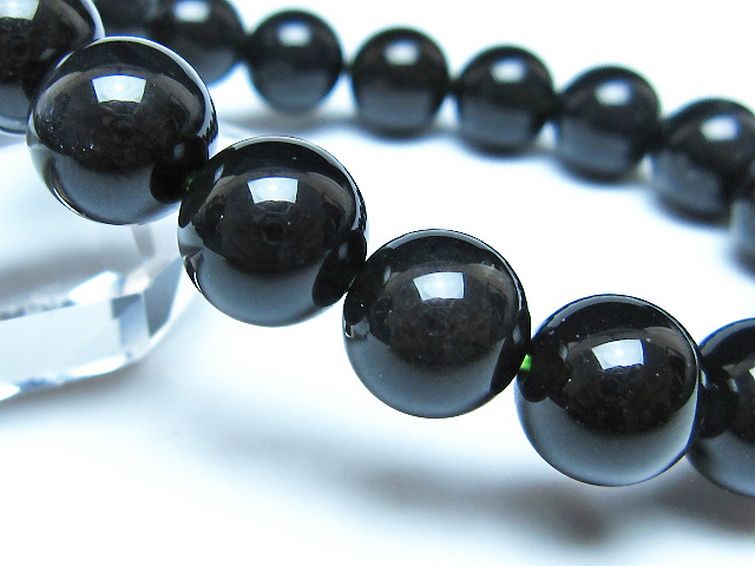 チンターマニストーン アリゾナ州産 天然ガラス ブレスレット （サフォーダイト/シリウス隕石） 11mm [t520-1682] 3枚目