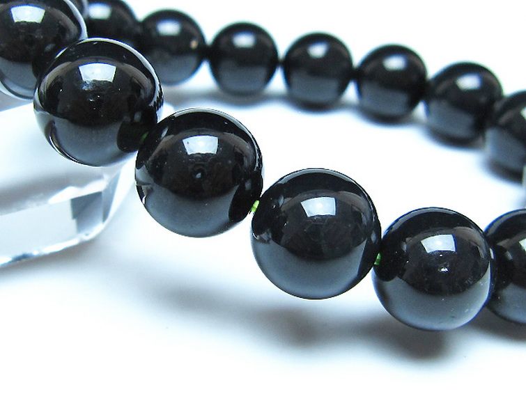 チンターマニストーン アリゾナ州産 天然ガラス ブレスレット （サフォーダイト/シリウス隕石） 13mm [t520-1685] 3枚目