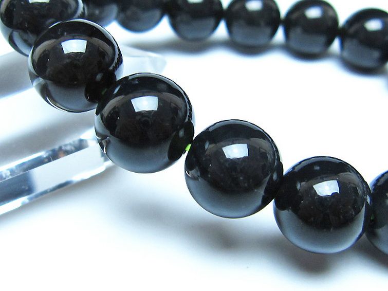 チンターマニストーン アリゾナ州産 天然ガラス ブレスレット （サフォーダイト/シリウス隕石） 13mm [t520-1687] 3枚目