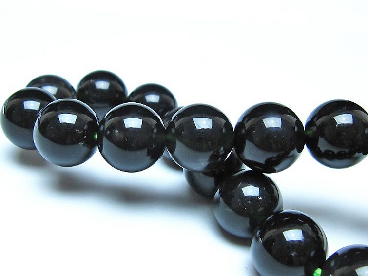 チンターマニストーン アリゾナ州産 天然ガラス ブレスレット （サフォーダイト/シリウス隕石） 12mm [t520-1700] 2枚目