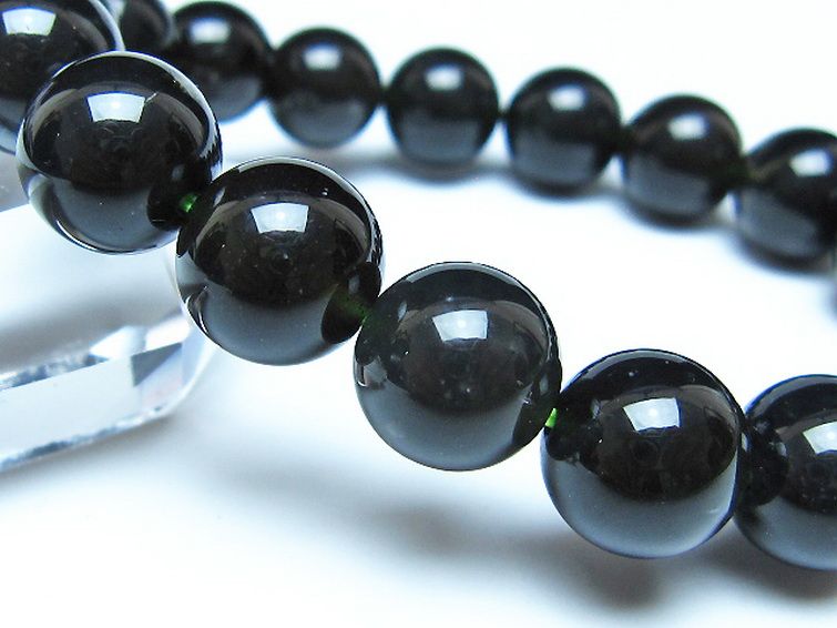 チンターマニストーン アリゾナ州産 天然ガラス ブレスレット （サフォーダイト/シリウス隕石） 12mm [t520-1700] 3枚目