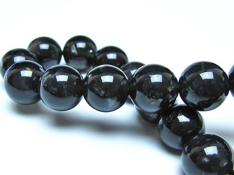 チンターマニストーン アリゾナ州産 天然ガラス ブレスレット （サフォーダイト/シリウス隕石） 12mm [t520-1701] 2枚目