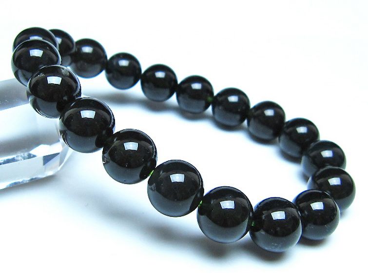 チンターマニストーン アリゾナ州産 天然ガラス ブレスレット （サフォーダイト/シリウス隕石） 11mm [t520-1703] 1枚目