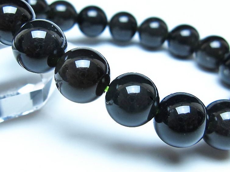 チンターマニストーン アリゾナ州産 天然ガラス ブレスレット （サフォーダイト/シリウス隕石） 11mm [t520-1705] 3枚目