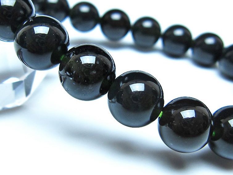 チンターマニストーン アリゾナ州産 天然ガラス ブレスレット （サフォーダイト/シリウス隕石） 11mm [t520-1707] 3枚目