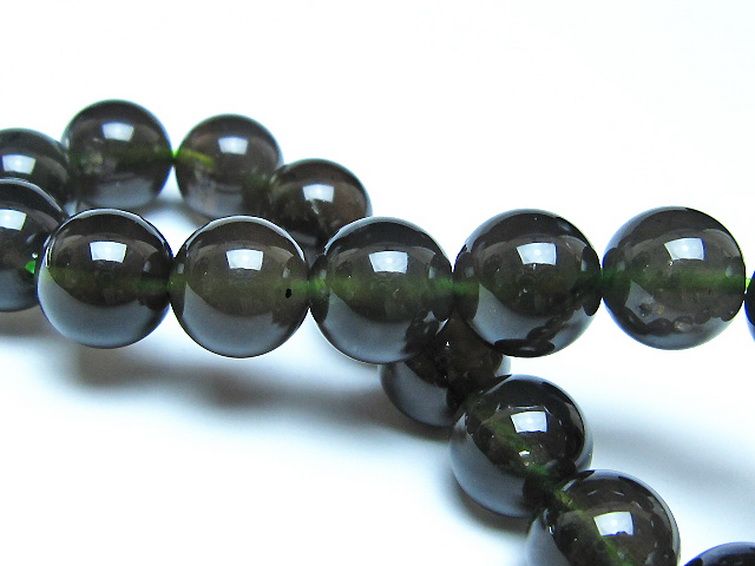 チンターマニストーン アリゾナ州産 天然ガラス ブレスレット （サフォーダイト/シリウス隕石） 11mm [t520-1718] 2枚目