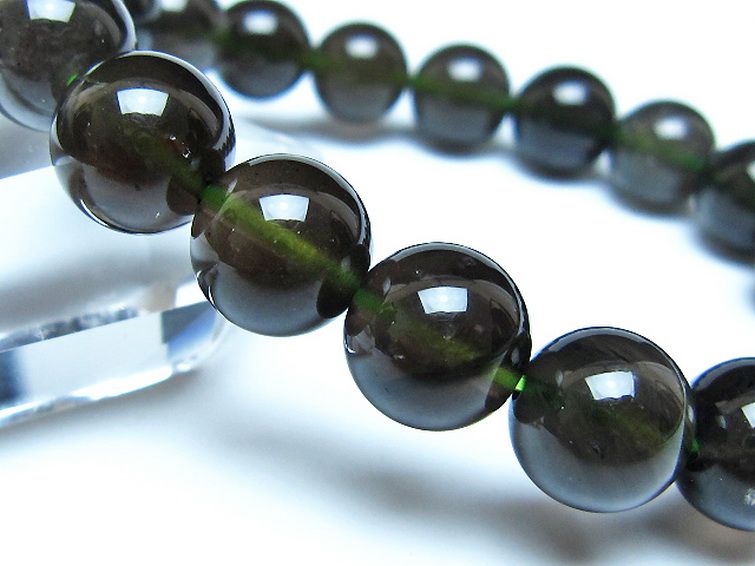 チンターマニストーン アリゾナ州産 天然ガラス ブレスレット （サフォーダイト/シリウス隕石） 11mm [t520-1718] 3枚目