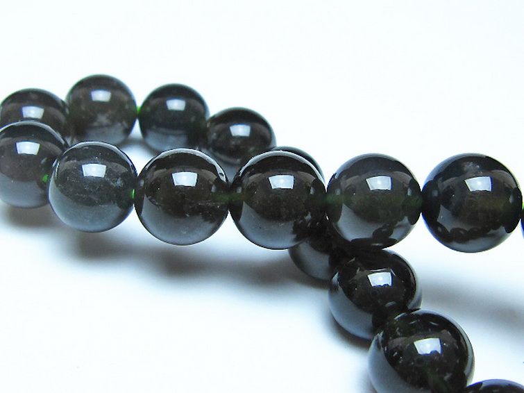 チンターマニストーン アリゾナ州産 天然ガラス ブレスレット （サフォーダイト/シリウス隕石） 10mm [t520-1720] 2枚目