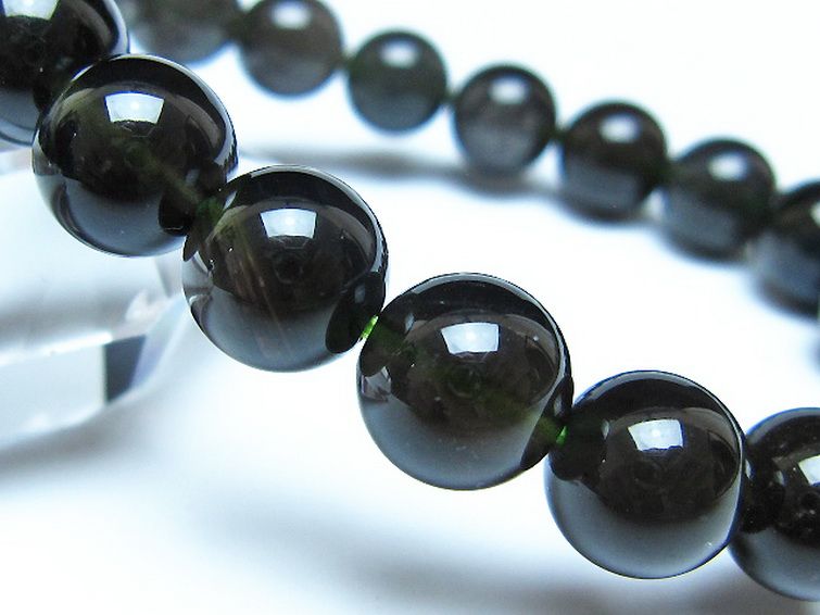 チンターマニストーン アリゾナ州産 天然ガラス ブレスレット （サフォーダイト/シリウス隕石） 10mm [t520-1720] 3枚目