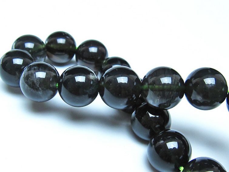 チンターマニストーン アリゾナ州産 天然ガラス ブレスレット （サフォーダイト/シリウス隕石） 12mm [t520-1726] 2枚目