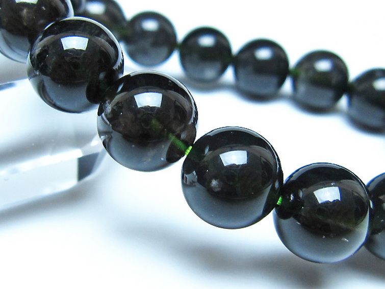 チンターマニストーン アリゾナ州産 天然ガラス ブレスレット （サフォーダイト/シリウス隕石） 12mm [t520-1726] 3枚目