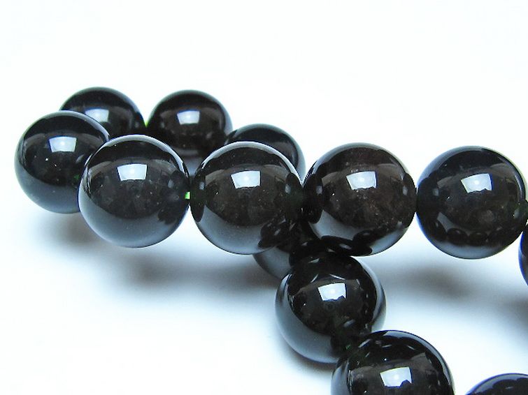 チンターマニストーン アリゾナ州産 天然ガラス ブレスレット （サフォーダイト/シリウス隕石） 15mm [t520-1732] 2枚目